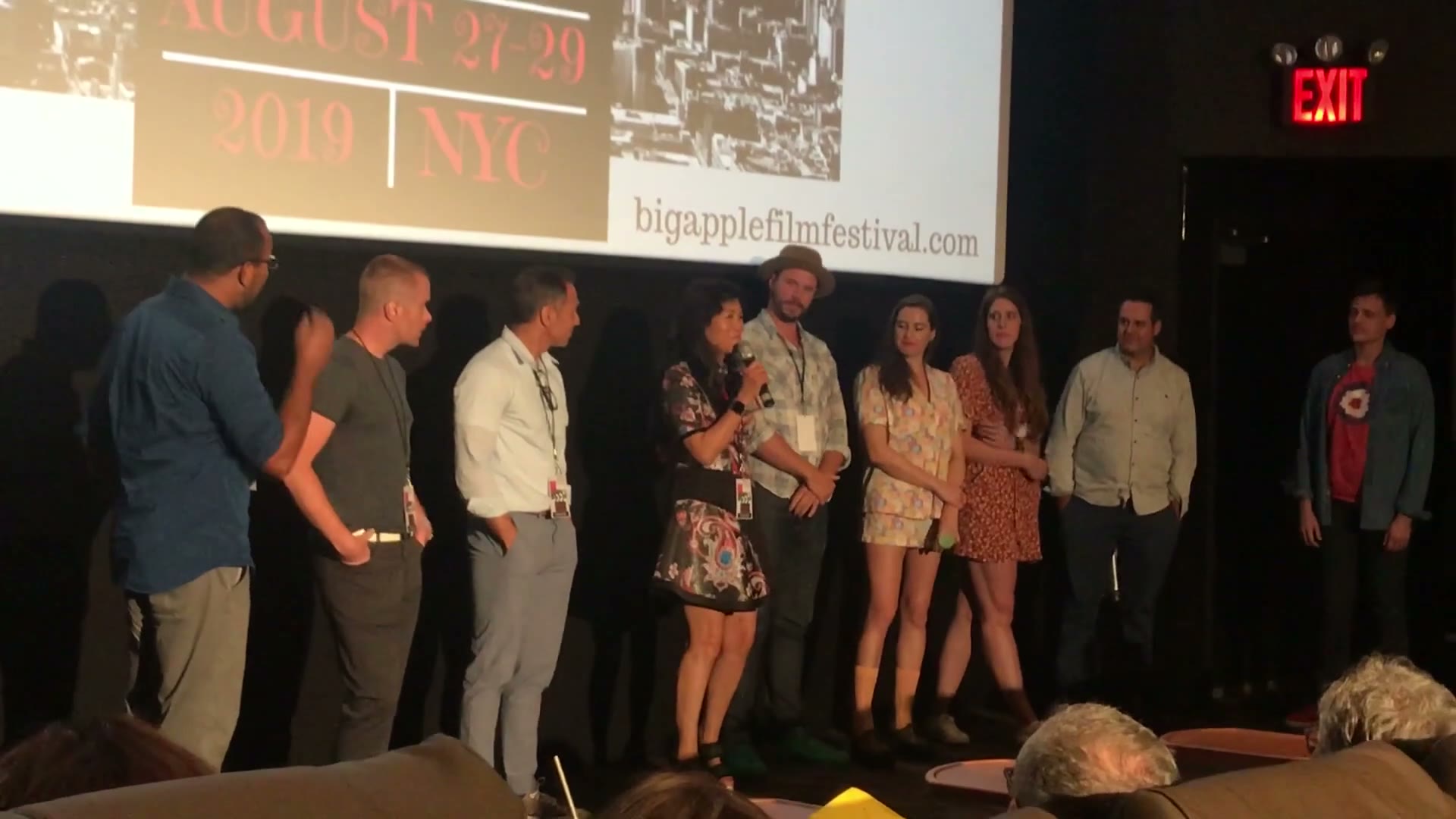 Grace Chang speaking at the Big Apple Film Festival director Q&A